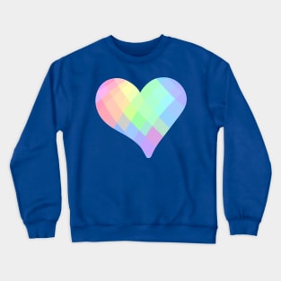 Pastel Rainbow "Plaid" Heart! Crewneck Sweatshirt